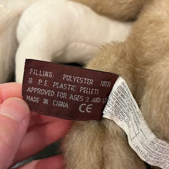 The Bearington Collection Bear Holding Unicorn Holiday Winter Snow 12" Toy - Picture 8 of 9